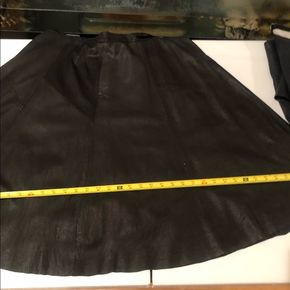 WYETH by TODD MAGILL large ultra soft leather midi circle skirt ••ON TREND - Picture 11 of 13